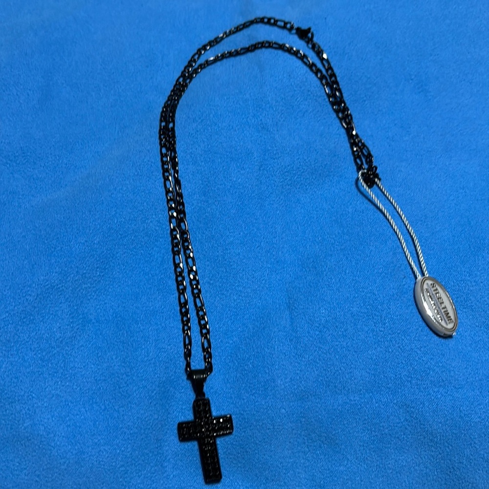Black Stainless Steel Cross by SteelTime